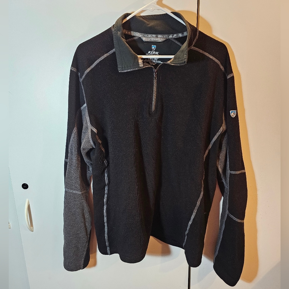 Kuhl Black and Gray Zip Up Sweater with Performance Fleece